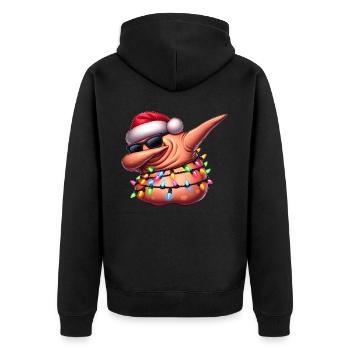 Dabbing Blobfish Sunglasses Cute Christmas - Unisex Premium Organic Zip Hoodie - black - Back - Nico (187cm)