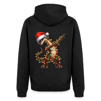 Polka Dot Brachiosaurus Dinosaur Sunglasses - Unisex Premium Organic Zip Hoodie - black - Back - Nico (187cm)