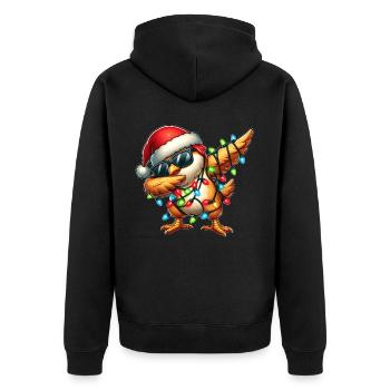 Tupfende Huhn Bauernhof Bauer Sonnenbrille Niedlic - Unisex Premium Bio Zip Hoodie - Schwarz - Hinten - Nico (187cm)