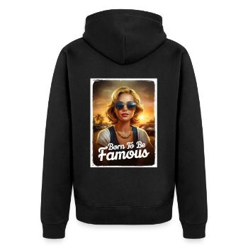 Born to be famous girl lunettes de soleil coucher de soleil - Veste à capuche bio Premium Unisexe - noir - Dos - Nico (187cm)