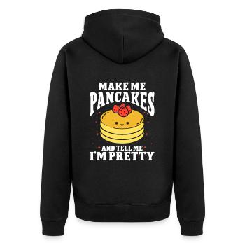 Pancakes Breakfast Food Lover - Unisex Premium Organic Zip Hoodie - black - Back - Nico (187cm)
