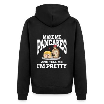 Pancakes Breakfast Food Lover - Unisex Premium Organic Zip Hoodie - black - Back - Nico (187cm)