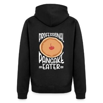 Pancakes Breakfast Food Lover - Unisex Premium Organic Zip Hoodie - black - Back - Nico (187cm)