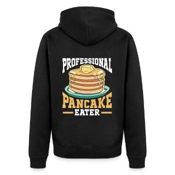 Pancakes Breakfast Food Lover - Unisex Premium Organic Zip Hoodie - black - Back - Nico (187cm)