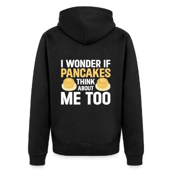 Pancakes Breakfast Food Lover - Unisex Premium Organic Zip Hoodie - black - Back - Nico (187cm)