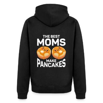 Pancakes Breakfast Food Lover - Unisex Premium Organic Zip Hoodie - black - Back - Nico (187cm)