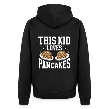 Pancakes Breakfast Food Lover - Unisex Premium Organic Zip Hoodie - black - Back - Nico (187cm)
