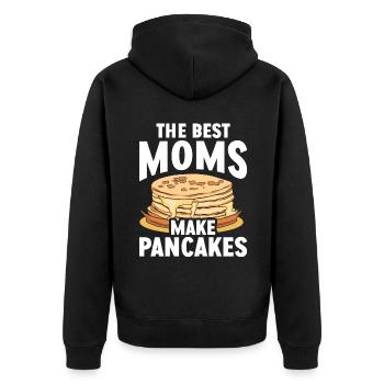 Pancakes Breakfast Food Lover - Unisex Premium Organic Zip Hoodie - black - Back - Nico (187cm)
