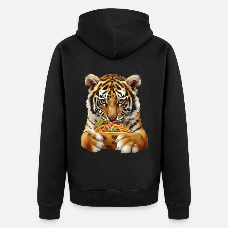 Tiger - Unisex Premium Bio Zip Hoodie - Schwarz