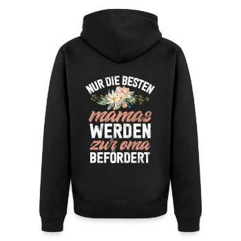 drôle maman grand-mère disant motif dames fête des mères - Veste à capuche bio Premium Unisexe - noir - Dos - Nico (187cm)