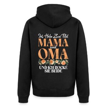 drôle maman grand-mère disant motif dames fête des mères - Veste à capuche bio Premium Unisexe - noir - Dos - Nico (187cm)