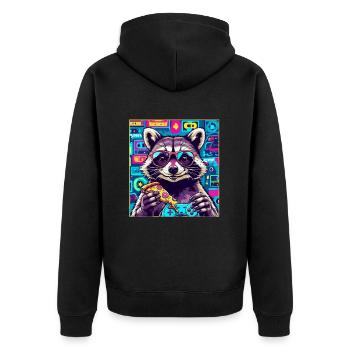 Drôle Raton laveur Gaming Pizza Gamer Gamer Gaming - Veste à capuche bio Premium Unisexe - noir - Dos - Nico (187cm)