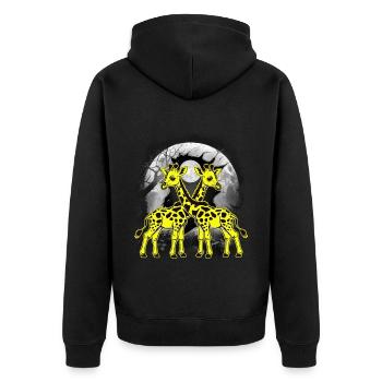 mystisch Giraffe Giraffen Kind Kinder Baby - Unisex Premium Bio Zip Hoodie - Schwarz - Hinten - Nico (187cm)