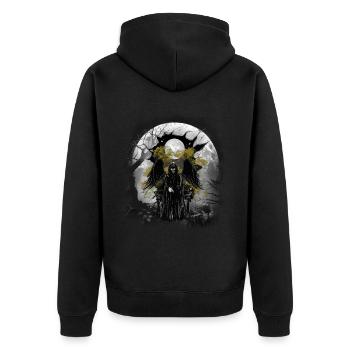 mystique halloween fantôme - Veste à capuche bio Premium Unisexe - noir - Dos - Nico (187cm)