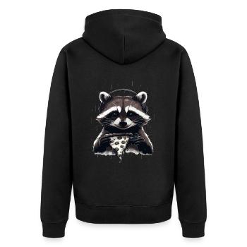 Drôle Raton laveur Gaming Pizza Gamer Gamer Gaming - Veste à capuche bio Premium Unisexe - noir - Dos - Nico (187cm)