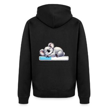 Mignon koala endormi avec barre de chargement - Veste à capuche bio Premium Unisexe - noir - Dos - Nico (187cm)