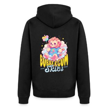 Cotton Candy Bubblegum Skies - Unisex Premium Organic Zip Hoodie - black - Back - Nico (187cm)
