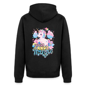 Zuckerwatte Barbe à papa magique - Veste à capuche bio Premium Unisexe - noir - Dos - Nico (187cm)