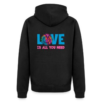 L’amour est tout ce dont vous avez besoin Coloré - Veste à capuche bio Premium Unisexe - noir - Dos - Nico (187cm)