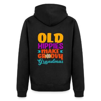 Tout n’est que champignons hippies temporaires - Veste à capuche bio Premium Unisexe - noir - Dos - Nico (187cm)