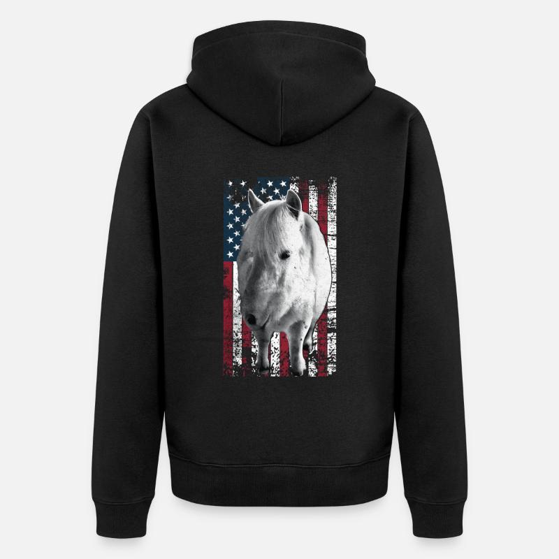 Cheval Islandais US Islander - Veste à capuche bio Premium Unisexe - noir