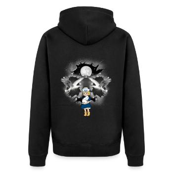 mystique maritime fille mouettes marin mouette - Veste à capuche bio Premium Unisexe - noir - Dos - Nico (187cm)
