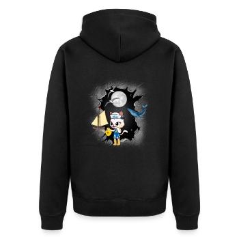 Maritime Cat Cats Enfants Enfant Bateau Marin - Veste à capuche bio Premium Unisexe - noir - Dos - Nico (187cm)