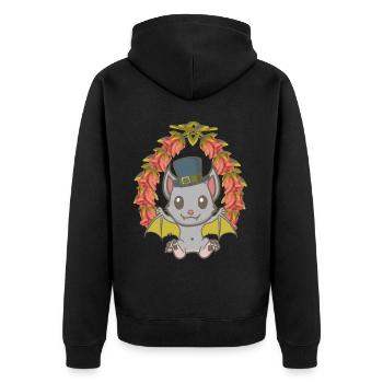 Halloween Bat Bats Kids Child - Unisex Premium Organic Zip Hoodie - black - Back - Nico (187cm)