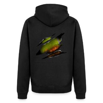 Drôle de joueur de tennis raquette feu - Veste à capuche bio Premium Unisexe - noir - Dos - Nico (187cm)