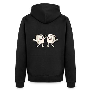 Dancing Marshmallow - Unisex Premium Organic Zip Hoodie - black - Back - Nico (187cm)