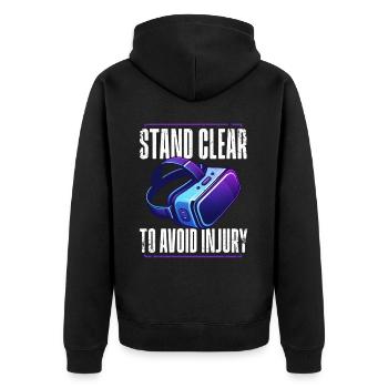 Virtual Reality Athlete Witzer VR Gamer Headset - Unisex Premium Organic Zip Hoodie - black - Back - Nico (187cm)