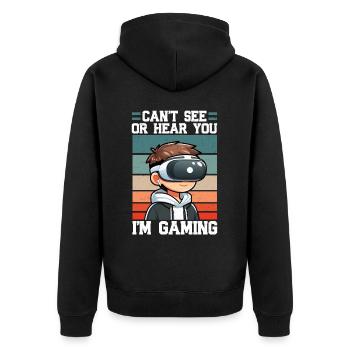 Virtual Reality Athlete Witzer VR Gamer Headset - Unisex Premium Organic Zip Hoodie - black - Back - Nico (187cm)
