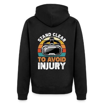 Virtual Reality Athlete Witzer VR Gamer Headset - Unisex Premium Organic Zip Hoodie - black - Back - Nico (187cm)
