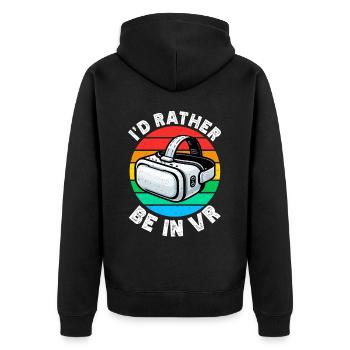 Virtual Reality Athlete Witzer VR Gamer Headset - Unisex Premium Organic Zip Hoodie - black - Back - Nico (187cm)
