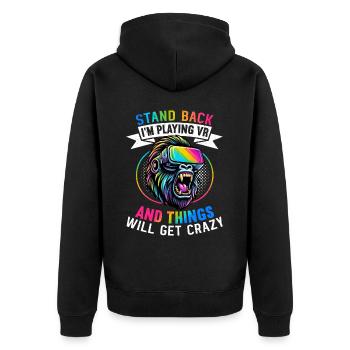 Virtual Reality Athlete Witzer VR Gamer Headset - Unisex Premium Organic Zip Hoodie - black - Back - Nico (187cm)