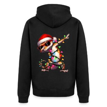 Polka Dot Crested Gecko Lizard Sunglasses Niedlic - Unisex Premium Organic Zip Hoodie - black - Back - Nico (187cm)