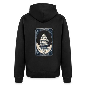 Voilier maritime Aventure Romance - Veste à capuche bio Premium Unisexe - noir - Dos - Nico (187cm)