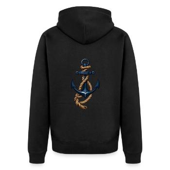 Esthétique Ancre Design Hobby Pêcheur Marin - Veste à capuche bio Premium Unisexe - noir - Dos - Nico (187cm)
