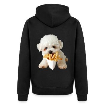 Bichon Frisé - Unisex Premium Bio Zip Hoodie - Schwarz - Hinten - Nico (187cm)