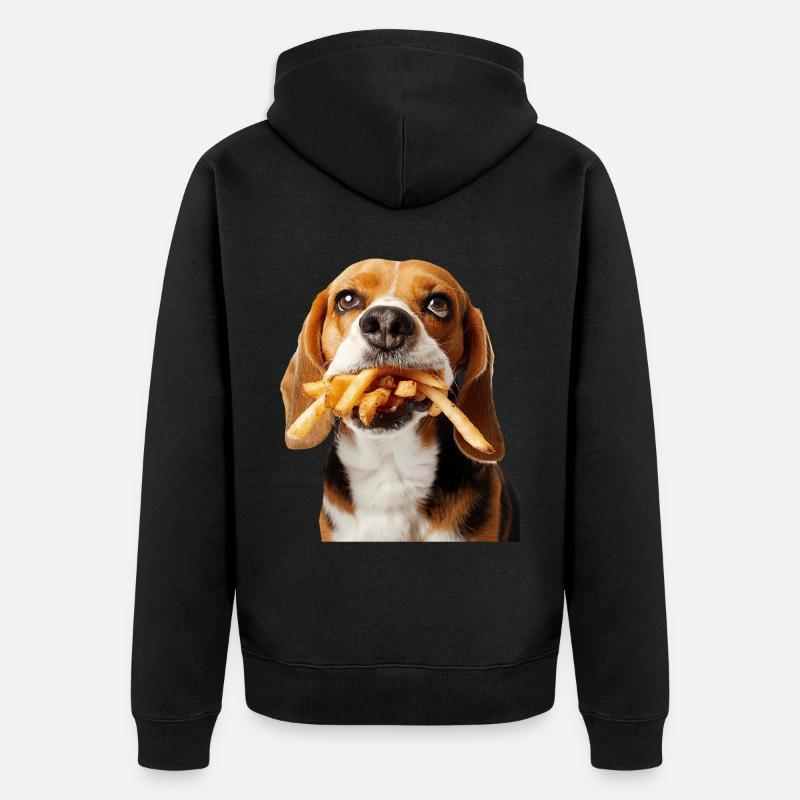 Beagle - Unisex Premium Bio Zip Hoodie - Schwarz