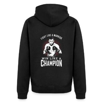 Boxeur : se battre comme un guerrier, gagner comme un champion - Veste à capuche bio Premium Unisexe - noir - Dos - Nico (187cm)