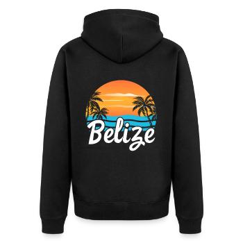 Belize Latino Belizer Belizerin Maya Geschenk - Unisex Premium Bio Zip Hoodie - Schwarz - Hinten - Nico (187cm)