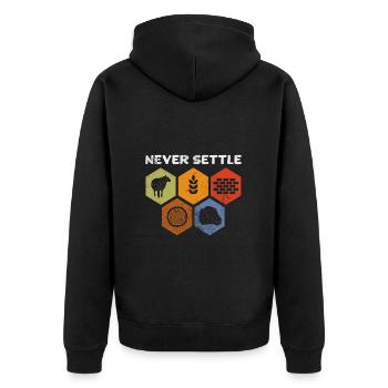 Board game - Unisex Premium Organic Zip Hoodie - black - Back - Nico (187cm)