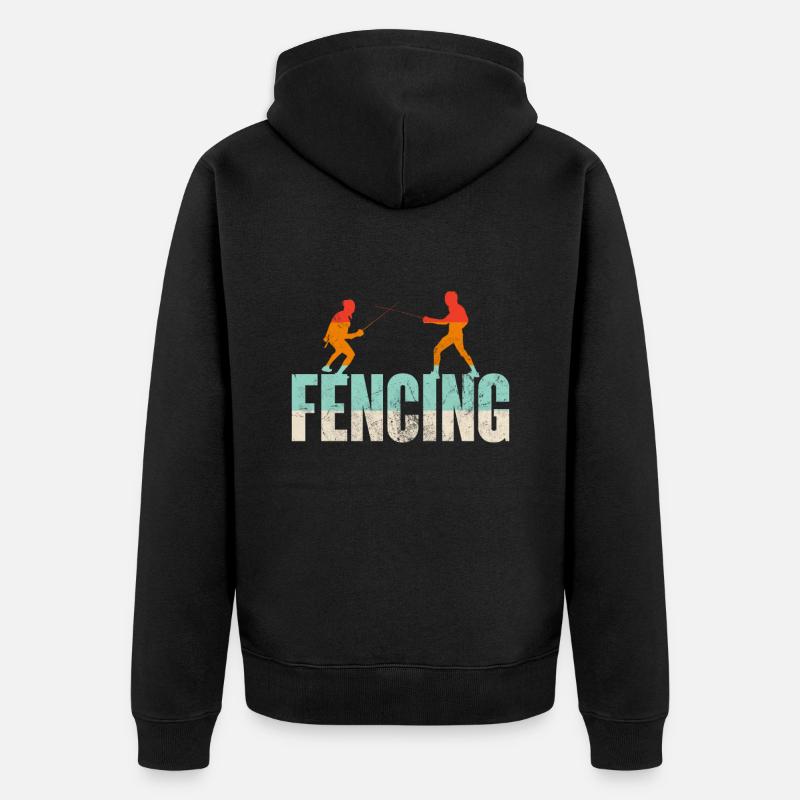 Fechten - Unisex Premium Bio Zip Hoodie - Schwarz