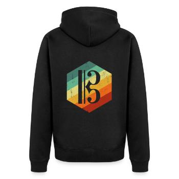 Alto clef viola violist - Unisex Premium Bio Zip Hoodie - Schwarz - Hinten - Nico (187cm)