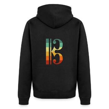 Alto clef viola violist - Unisex Premium Bio Zip Hoodie - Schwarz - Hinten - Nico (187cm)