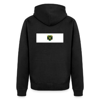 Jamaica Jamaika Rasta Raggea Rastafari Flagge - Unisex Premium Bio Zip Hoodie - Schwarz - Hinten - Nico (187cm)