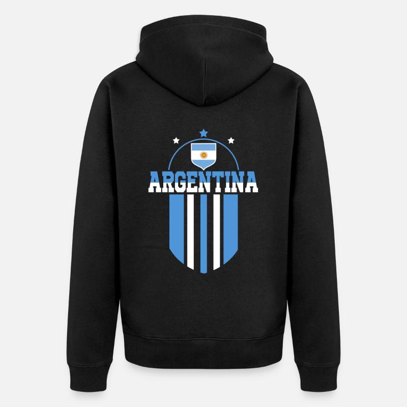 Argentine Cadeau Argentine Drapeau argentin - Veste à capuche bio Premium Unisexe - noir