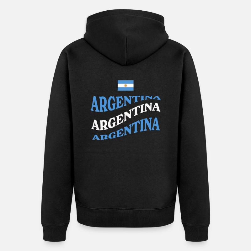Argentine Cadeau Argentine Drapeau argentin - Veste à capuche bio Premium Unisexe - noir