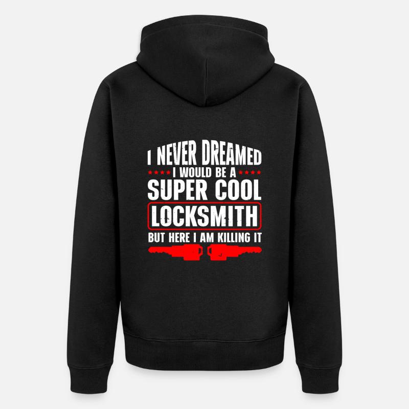 Locksmith Lockpicking Lockpicker - Unisex Premium Bio Zip Hoodie - Schwarz